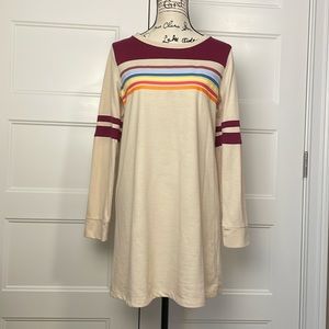 Umgee striped long sleeve tee-shirt dress, size small